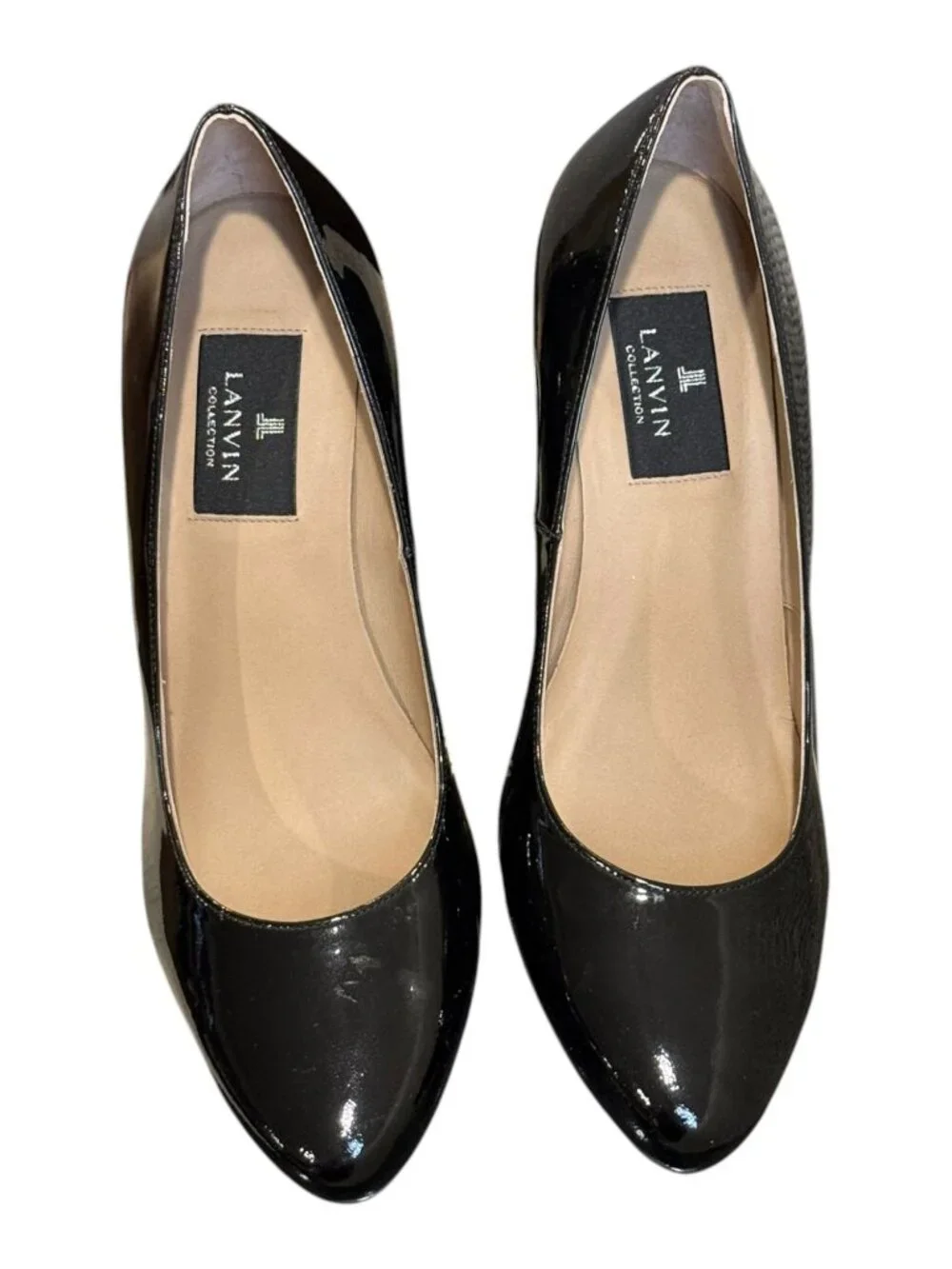 Lanvin Collection Black Patent Leather High Heels 24.5/7.5 US With Box